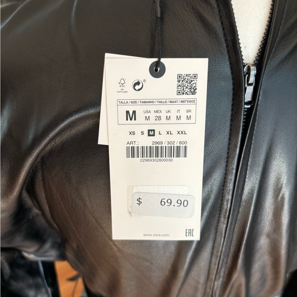 Zara black leather dress, M - Picture 7 of 8
